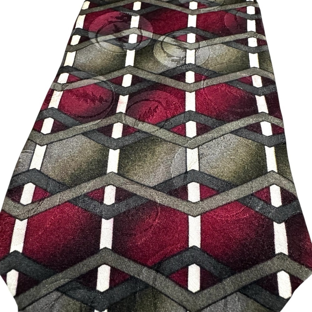 1996 Grateful Dead Wall Of Sound Third Set Tie Red Gray 100% Silk Made in USA